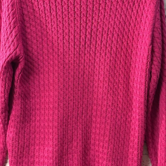 CHRLDR Cheerleader Hot Pink Cable Knit Star Sweater (XS) - Picture 7 of 10